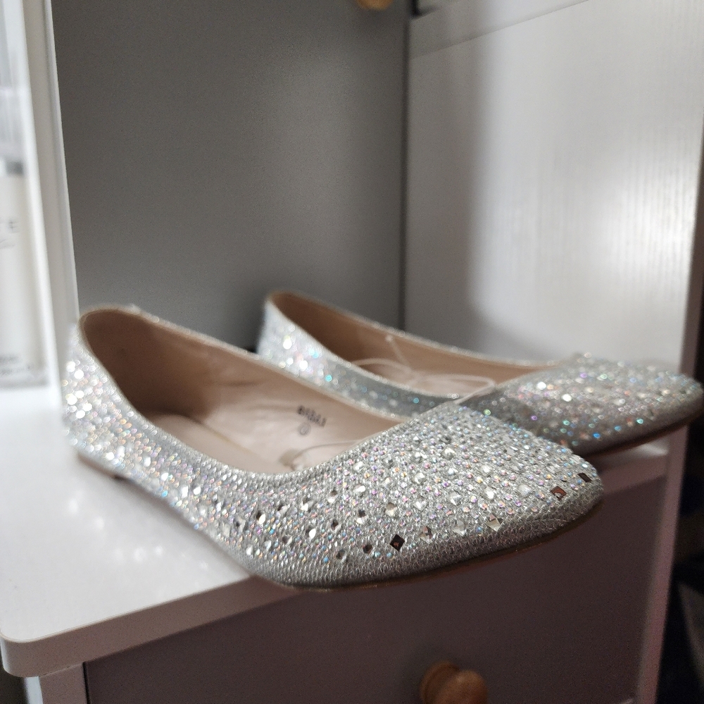 DAVIDS BRIDAL RHINESTONE FLATS